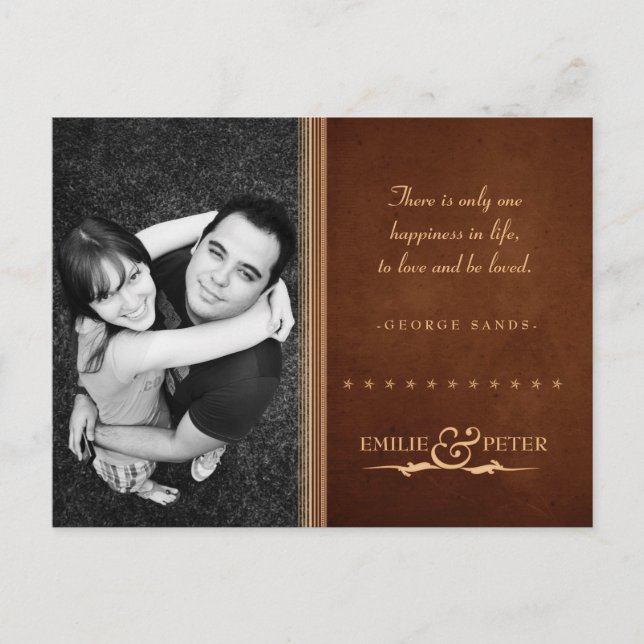 Tarjeta de número de tabla marrón rica en póster v (Anverso)