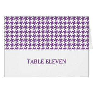 Tarjeta de número de tabla morada Houndstoth