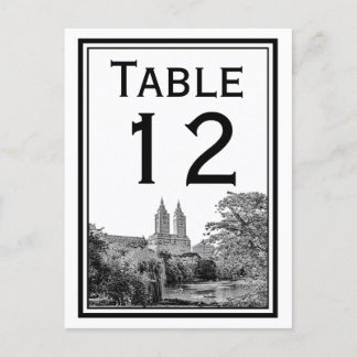 Tarjeta de número de tabla NYC Centrl Pk Lake San 