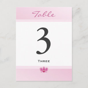 Tarjeta de número de tabla Orquídea Púrpura