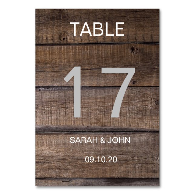 Tarjeta de número de tabla personalizada de estilo (Anverso)