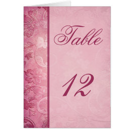 Tarjeta de número de tabla Pink Floral Paisley