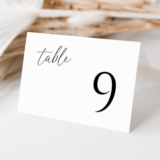 Tarjeta de número de tabla plegada Boda Minimalist (Subido por el creador)