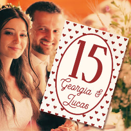 Tarjeta de número de tabla Red Americana Soyers