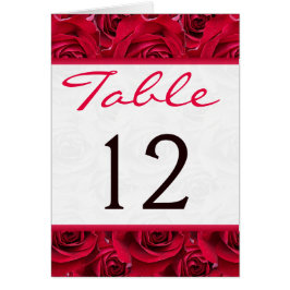 Tarjeta de número de tabla Red Roses Galore