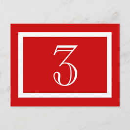 Tarjeta de número de tabla - Rojo - Personalizable