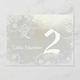 Tarjeta de número de tabla Swirl Love Swirl de Sil