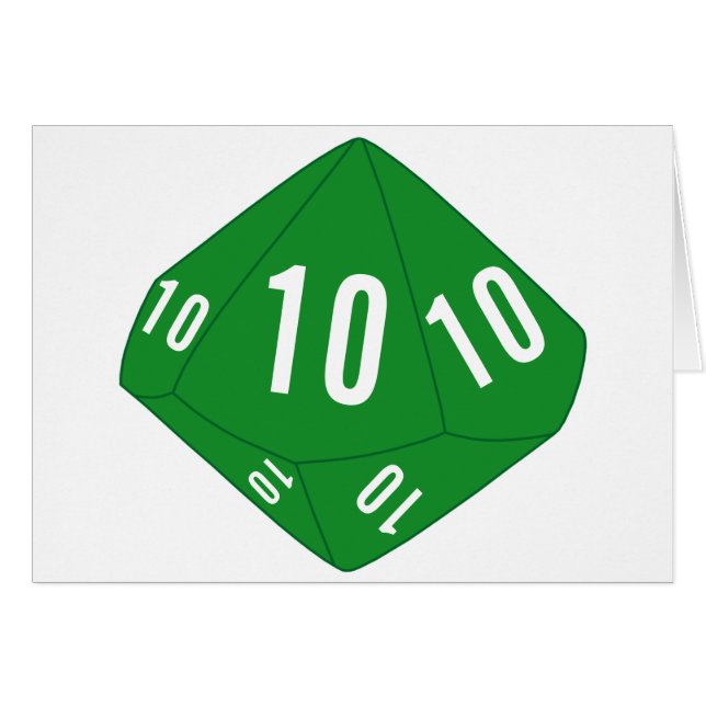 Tarjeta de número de tabla verde D10 (Anverso (Horizontal))