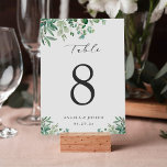 Tarjeta de número de tabla verde para eucalipto<br><div class="desc">El Eucalipto Verde Deja Tarjeta Número De Tabla Boda. Por favor,  personalizar esta plantilla una por una (por ejemplo,  del número 1 a xx) ,  y añada cada tarjeta de número por separado a su carrito.</div>