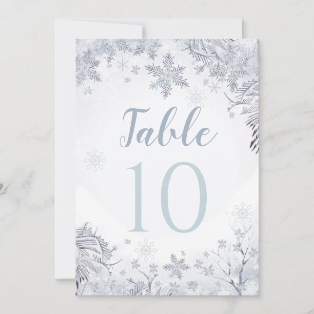 Tarjeta de número de tabla Winter Wonderland (Anverso)