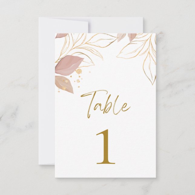 Tarjeta de número Minimalista beige (Anverso)