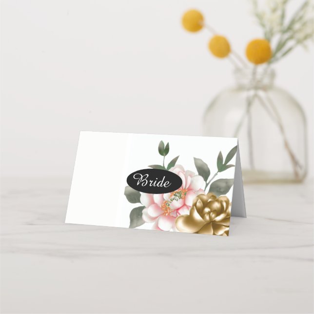 Tarjeta de Números de Asiento de Mesa de Peonía en (Anverso)