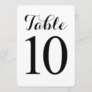 Tarjeta de números de mesa 10 de letra moderna   T