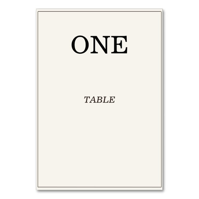 Tarjeta de números de mesa de boda elegante con es (Anverso)