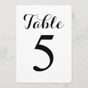 Tarjeta de números de mesa de Modern Script Table 