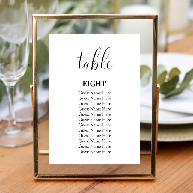 Tarjeta de Números de Mesa para Boda Moderna Minim (Minimalist modern wedding table numbers add clean style and easy guest navigation.)