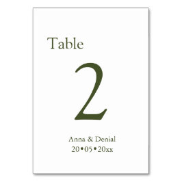 Tarjeta de números de mesa taupe pálido