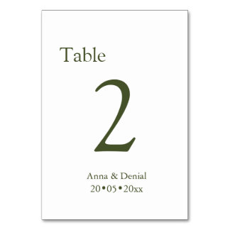 Tarjeta de números de mesa taupe pálido
