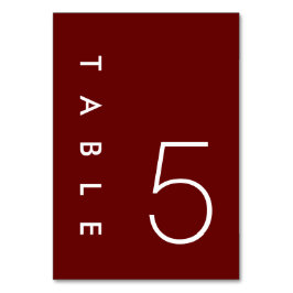 Tarjeta de números de tabla Minimalistas de Borgoñ