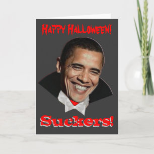 Tarjeta de Obama Halloween de los lechones del