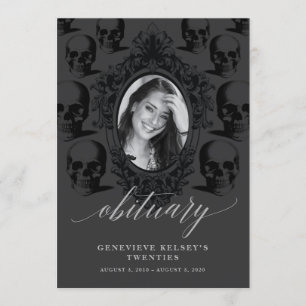 Tarjeta de Obituario Muerte a tus 20