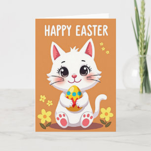 Tarjeta de objeto ovalado con patrón de gato blanc