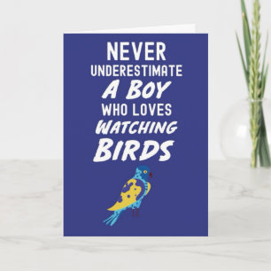 Tarjeta de observación de aves azul marino linda p