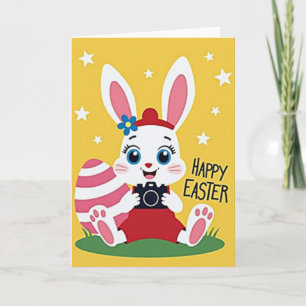 Tarjeta de ocasión de Pascua de conejito feliz