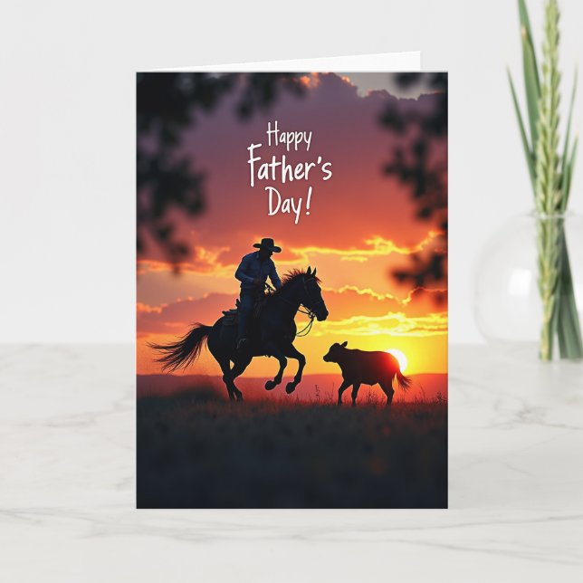 Tarjeta de ocaso del día del padre occidental (Anverso)