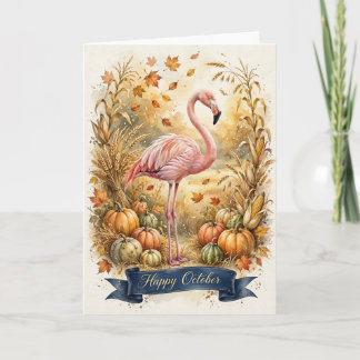 Tarjeta de Octubre del Flamenco -- Tarjeta Feliz d