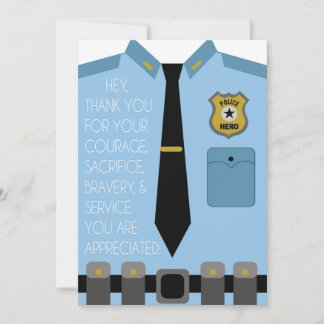 Tarjeta de oficial de policía de agradecimiento