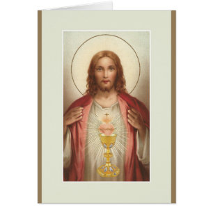 Tarjeta de ofrecimiento total católica del coraz