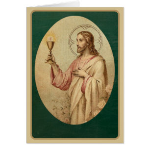 Tarjeta de ofrecimiento total católica del corazón