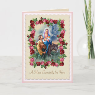 Tarjeta de Ofrenda de Misa Católica de Navidad