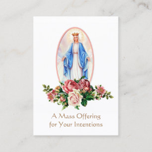 Tarjeta de Ofrenda de Misa Católica Tarjetas Sant