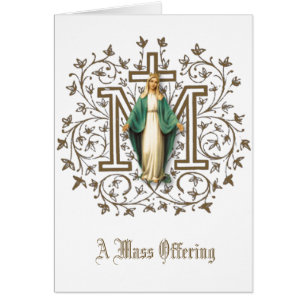 Tarjeta de Ofrenda de Misa Católica Virgen María R