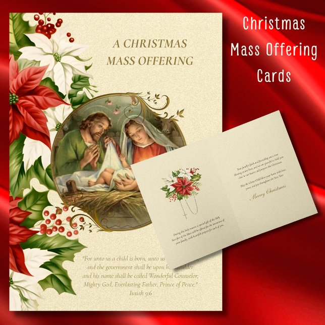 Tarjeta de Ofrenda de Misa de Navidad Católica (Subido por el creador)