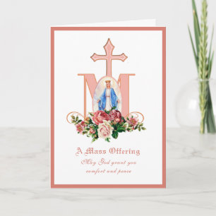 Tarjeta de Ofrenda de Misa de Sufragio Católica Vi