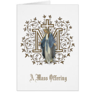 Tarjeta de ofrenda religiosa católica Virgin Mary