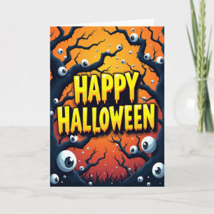 Tarjeta de ojo de Halloween feliz