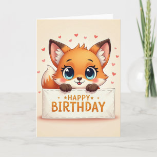 Tarjeta de ojos azules de Fennec dulce