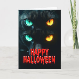 Tarjeta de ojos brillantes de Halloween