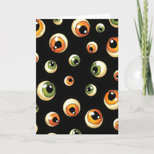 Tarjeta de ojos flotantes espeluznantes