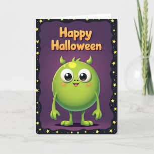 Tarjeta de Ojos Grandes de Feliz Halloween