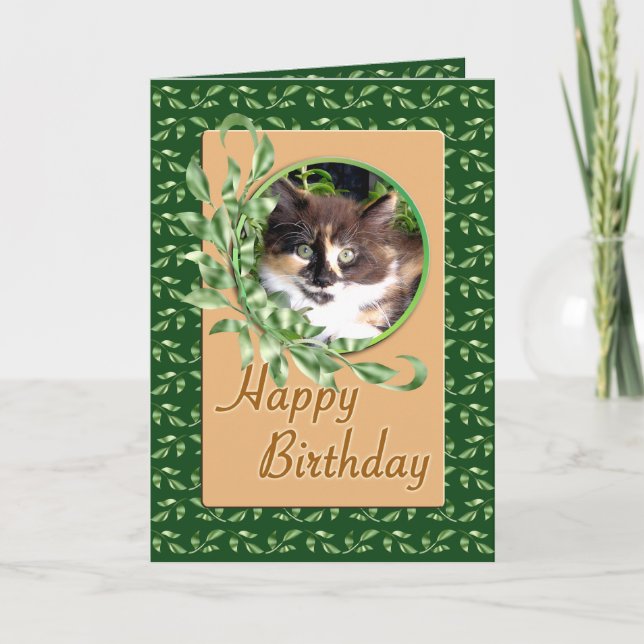 Tarjeta de ojos verdes del feliz cumpleaños del (Anverso)