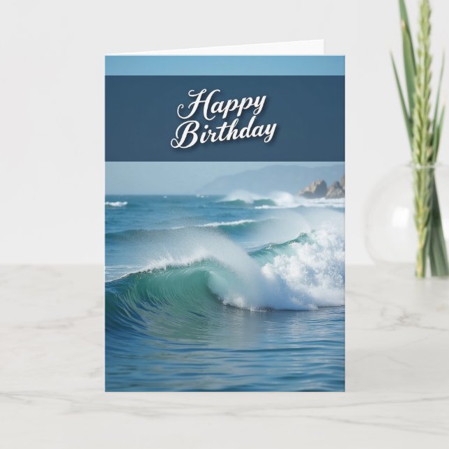 Tarjeta de Ola Oceánica Alegre (Anverso)
