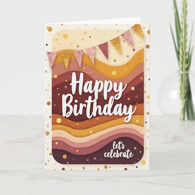 Tarjeta de olas superpuestas alegres (Anverso)