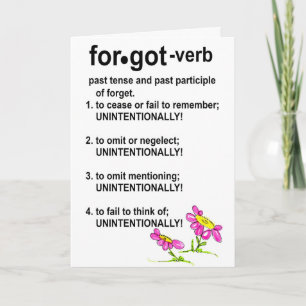 TARJETA DE OLVIDO