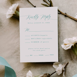 Tarjeta de opción de menú de respuesta de boda azu