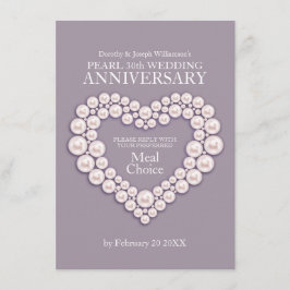 Tarjeta de opciones de comida para el aniversario 